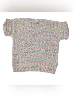Liberty House Vintage Short Sleeve Knubby Knit Sweater Size M